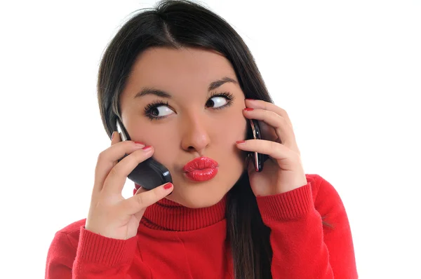 Young woman talk on cellphone — Stock Photo, Image