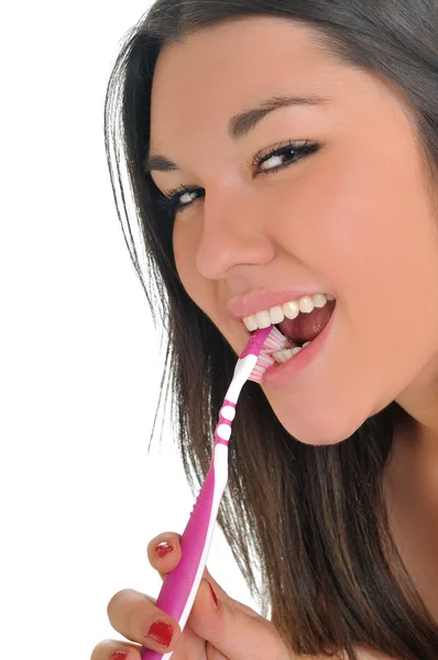 Donna cure dentali — Foto Stock