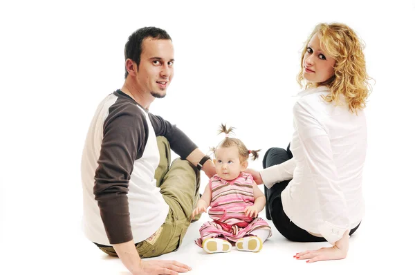 Glücklich junge Familienglückliche junge Familie — Stockfoto