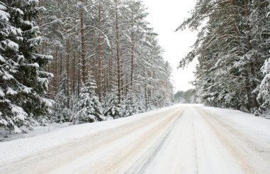 Country road in snow clipart