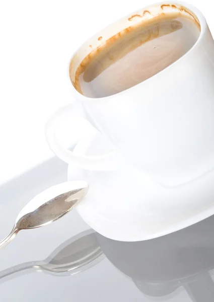 거품으로 커피의 근접 컵 — 스톡 사진