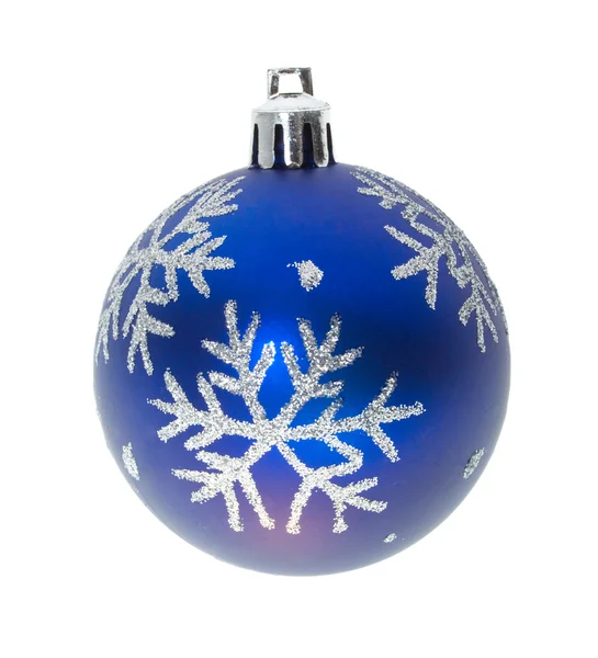 Blauwe bal met sneeuwvlokken — Stockfoto