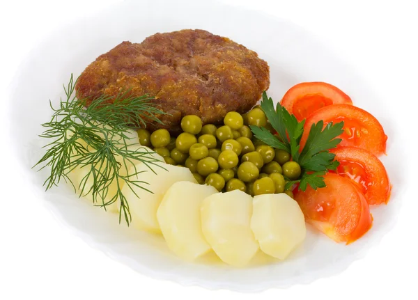 Meat rissole with vegetables — Stock Photo, Image
