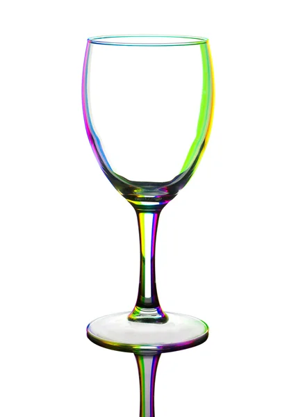 Průhledné barevné prázdné sklenice na víno — Stock fotografie