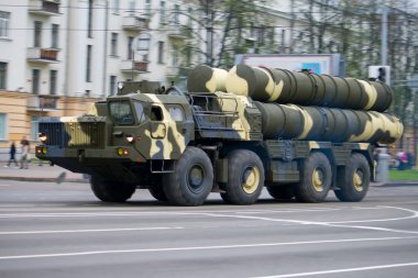 Anti-aircraft complex s-300 in motion clipart