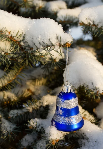 Karácsonyi dekoráció, fenyő ágon — Stock Fotó