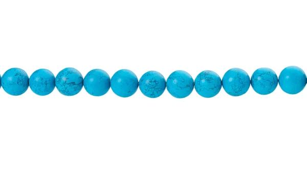 Close Blue Beads Isolated White — Stock Photo, Image