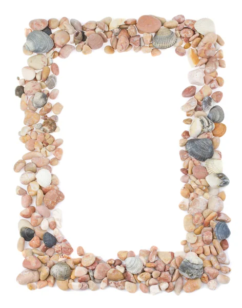 Frame from seashells and stones — Stock Photo, Image