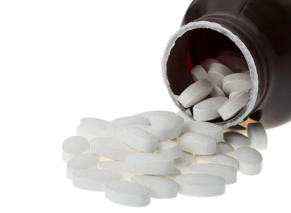 Pillole vitaminiche bianche — Foto Stock