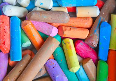 Colored chalk clipart