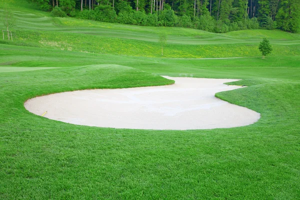 Golf Sand Trap Green Grass — Stock Photo, Image