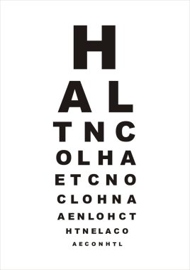 Eye test chart clipart