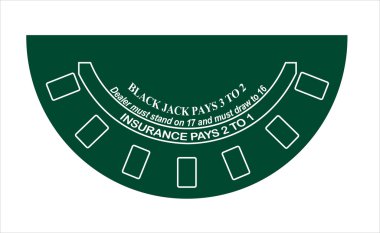 Black jack table layout clipart