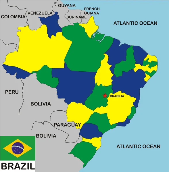 브라질 지도 — 스톡 사진