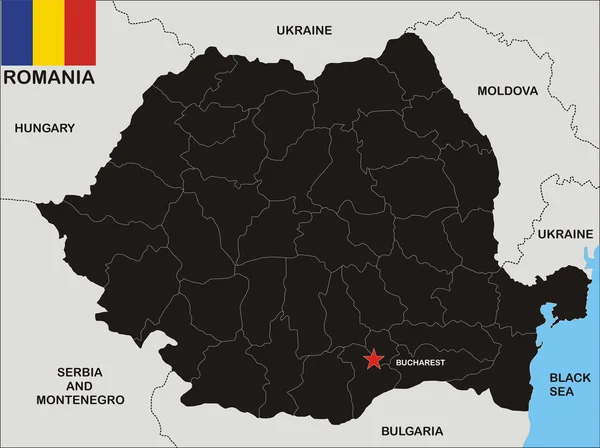 Rumania mapa —  Fotos de Stock