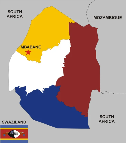 Mapa de Swazilandia —  Fotos de Stock