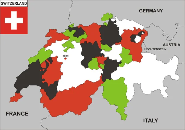 Mapa Szwajcaria — Zdjęcie stockowe