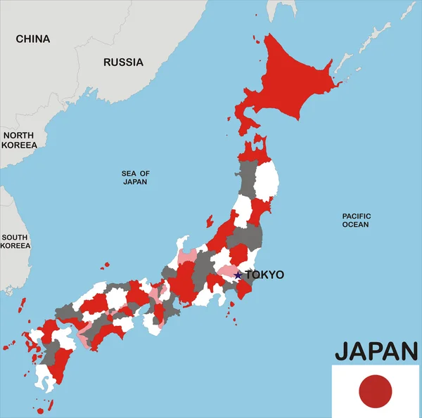 Japonsko mapa — Stock fotografie