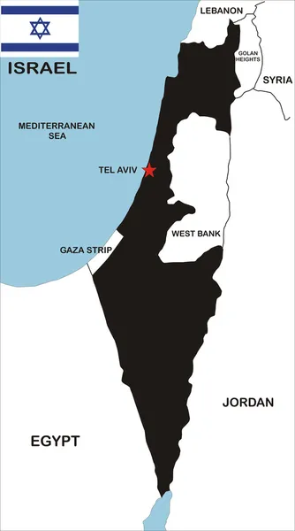 Israel Mapa — Fotografia de Stock