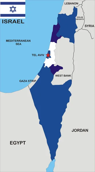 이스라엘 지도 — 스톡 사진