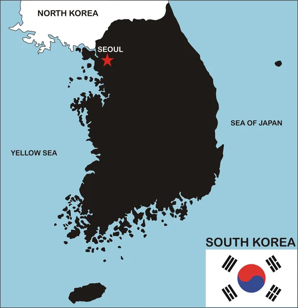 Corea del Sur Mapa — Foto de Stock