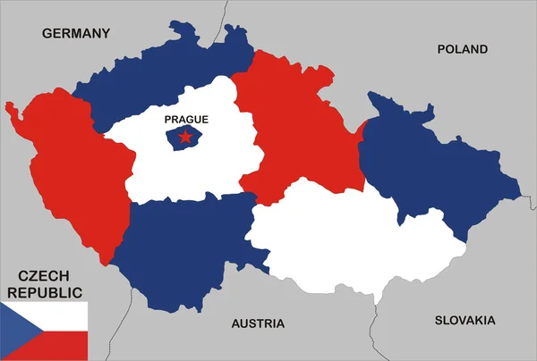 捷克共和国地图 — 图库照片