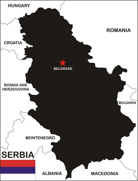 Serbia Mapa —  Fotos de Stock
