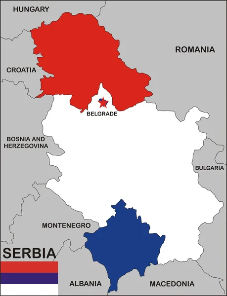 Serbien karta — Stockfoto