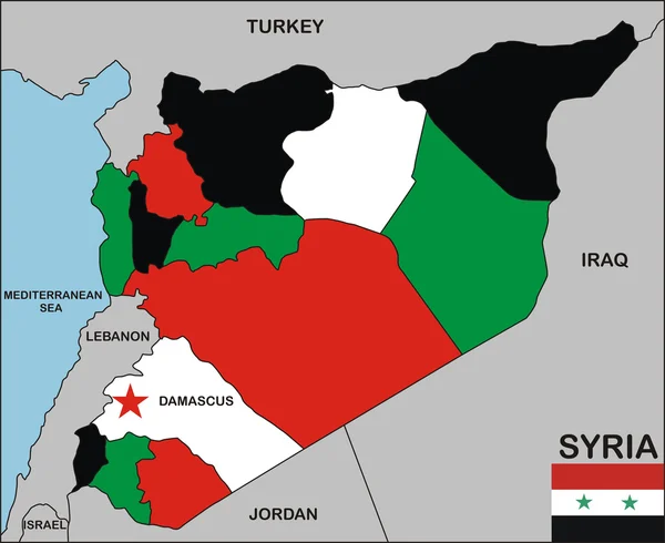 Mapa Syrii — Zdjęcie stockowe