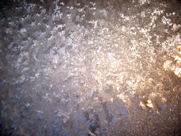 Este Padrão Gelado Neve Janela Inverno — Fotografia de Stock