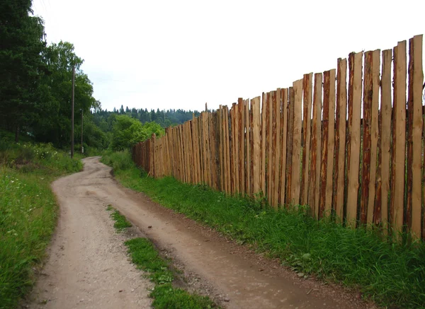 Wood Fence Road — Zdjęcie stockowe