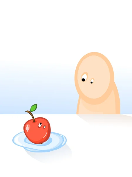 Manger des pommes — Image vectorielle