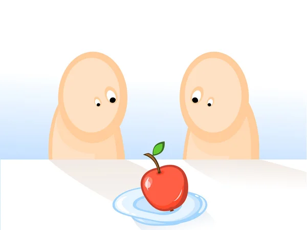 Dois e maçã —  Vetores de Stock