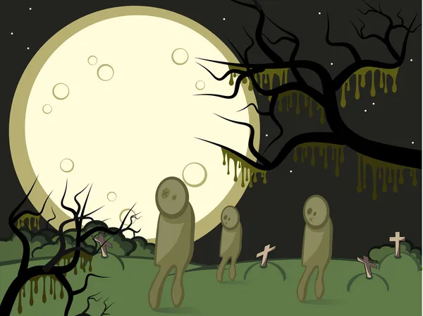 Luna y zombis — Archivo Imágenes Vectoriales
