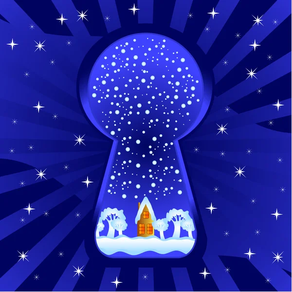 Keyhole (winter abstraction) — Stock Vector