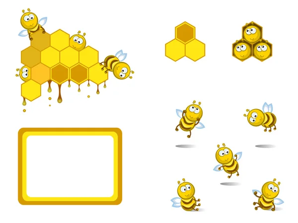 Zestaw pszczół — Wektor stockowy