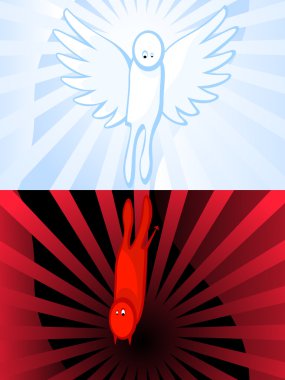 Reflection-(angel-and-demon) clipart