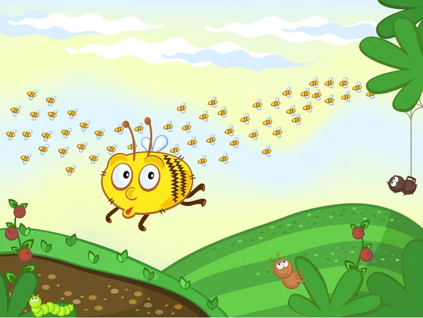 Eğlenceli arı — Stok Vektör