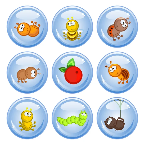 Buttons insect — Stock Vector
