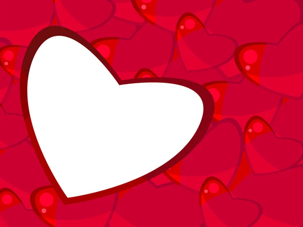 Vektorrahmen Mit Roten Herzen Valentinstag Grußkarte — Stockvektor