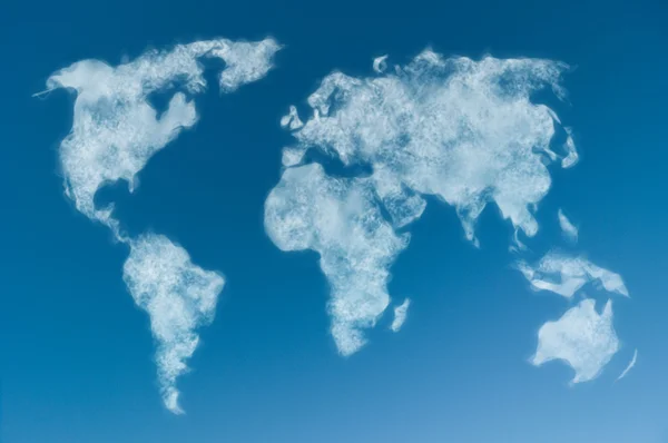 Mapa del mundo nublado —  Fotos de Stock