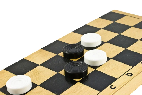 Checkers on the board. — Stock Photo, Image