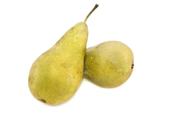 白い背景の上の 2 つの熟した梨. — ストック写真