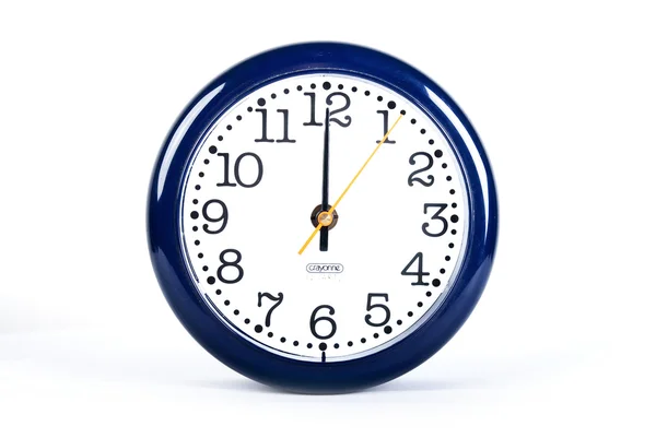 One Clock White Background — Stock Photo, Image