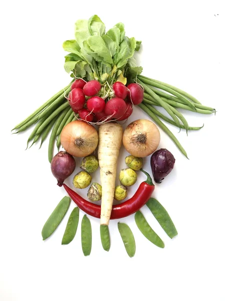 Zeleninové obličej — Stock fotografie