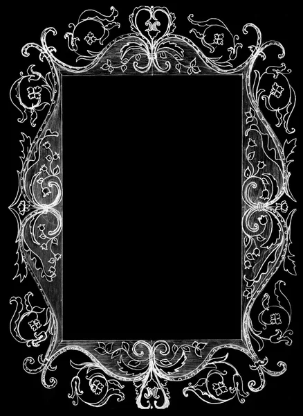 Cuadro aislado en negro, boceto —  Fotos de Stock