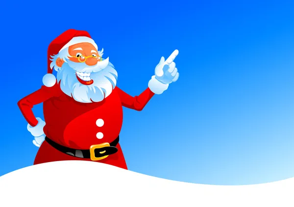 Happy Santa on winter background — Stock Vector