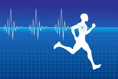 Pulse of running athlete clipart