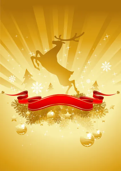 Zlaté vánoční přání — Stockový vektor