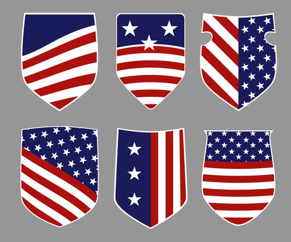Escudos americanos — Vector de stock